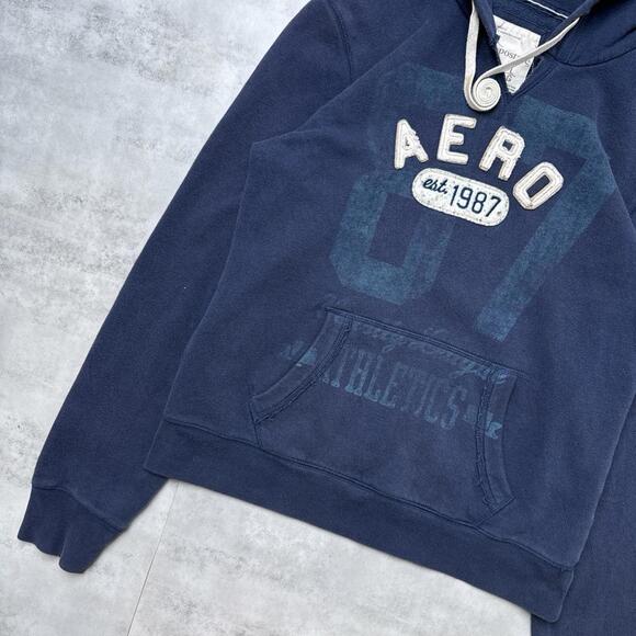 Y2K Aeropostale 00s blue navy hoodie jacket - Picture 4 of 6